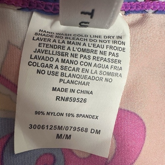 Trina‎ Turk Kaftan Tunic Dress Psychedelic Floral Print Pink Blue Orange M Beach - Picture 7 of 11